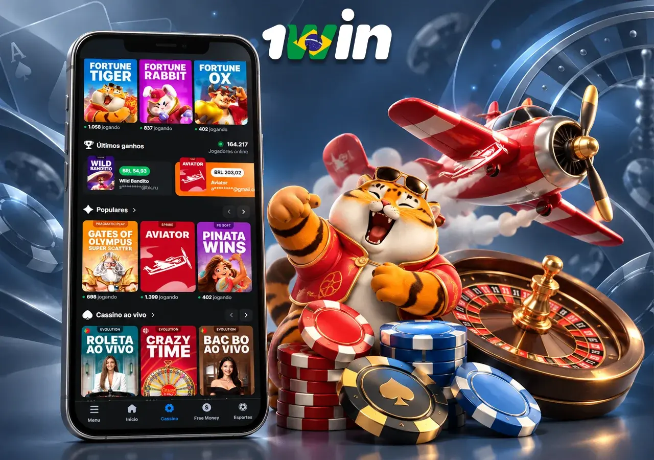 Os jogos de cassino da 1Win ganham vida no celular entre avião, roleta e fichas